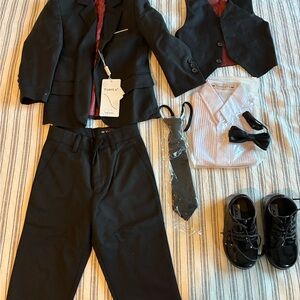 Black Formal Suit Set with Accessories